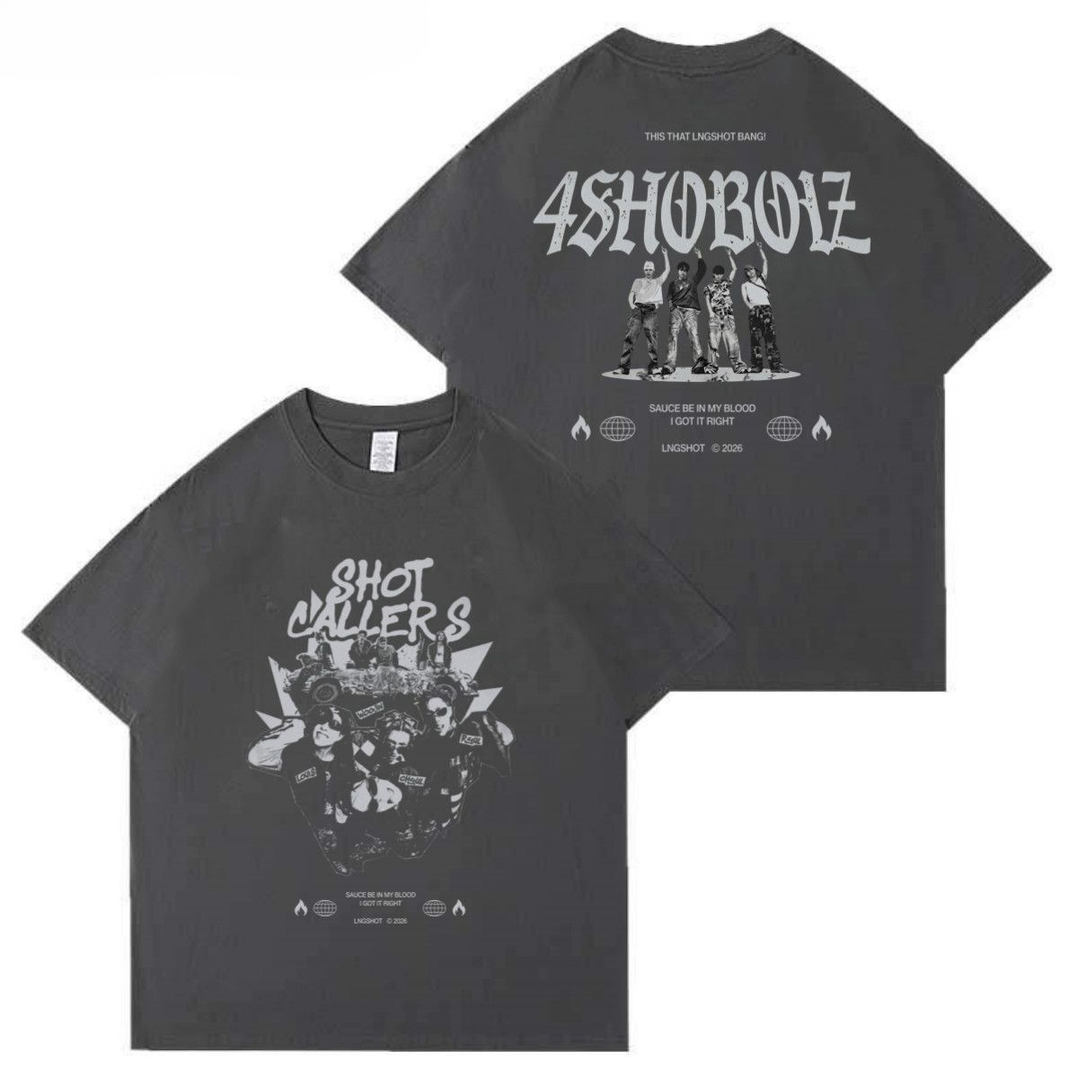 LNGSHOT T SHIRT 4SHOBOIZ Shot Callers AY WHAT'S GOOD 100% COTTON