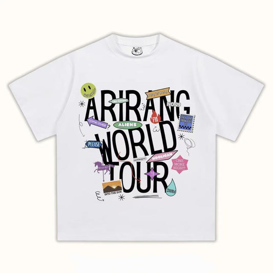 BTS ARIRANG T-SHIRT 100% COTTON (Black and White)