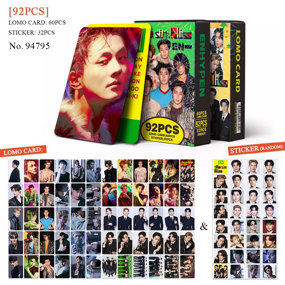 PHOTOCARDS ENHYPEN THE SIN: BLISS 92 PCS (60 Photocards + 32 Stickers)