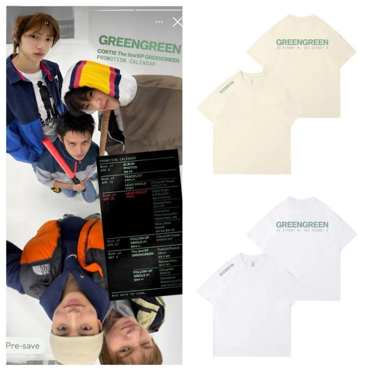 CORTIS T SHIRT GREENGREEN 100% COTTON