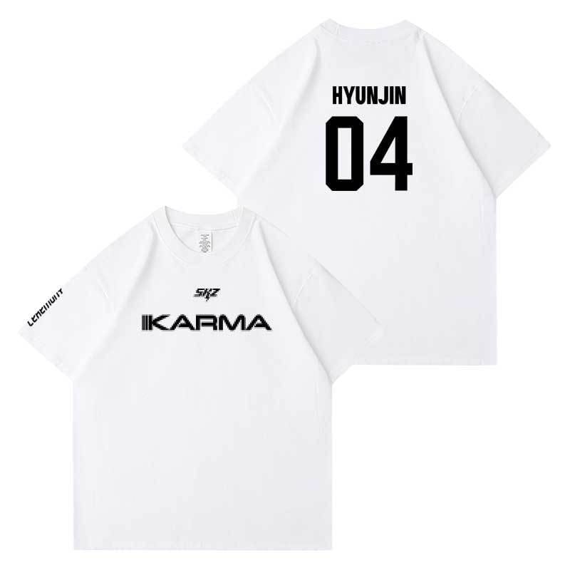 STRAY KIDS KARMA T SHIRTS 100% COTTON (WHITE COLOR)