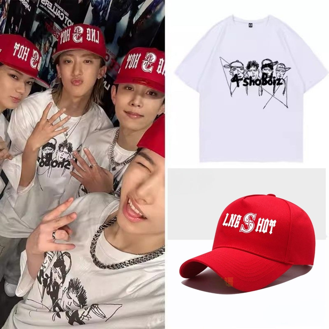 lngshot t shirt cap